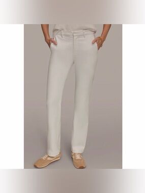 NWT Donna Karan New York Electric Summer Slim Trouser Jeans in Alabaster